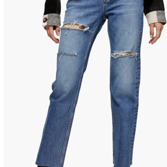 Topshop Sofia Ripped Straight Leg Jeans – Size 28 x 30 - Picture 4 of 4